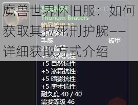 魔兽世界怀旧服:如何获取其拉死刑护腕——详细获取方式介绍