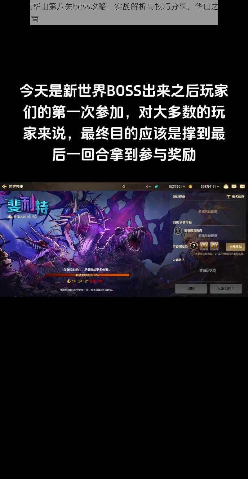 暴走大侠华山第八关boss攻略:实战解析与技巧分享,华山之巅决战BOSS战指南