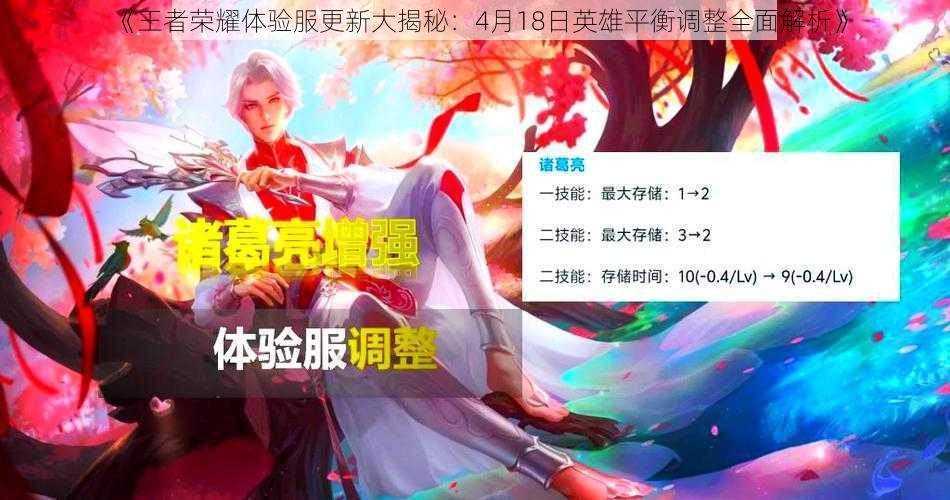 《王者荣耀体验服更新大揭秘:4月18日英雄平衡调整全面解析》